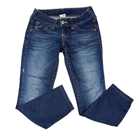 True Religion Denim - True Religion Size 26 Womens Julie Dark Wash Low Rise Cropped Skinny Jeans